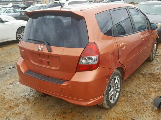 JHMGD38618S036498 - 2008 HONDA FIT SPORT ORANGE photo 4