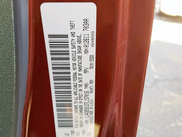 1J4GB59127L157016 - 2007 JEEP WRANGLER S Շագանակագույն լուսանկար 10