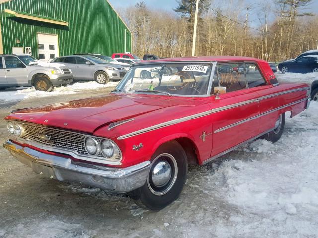 3E63X189461 - 1963 FORD GALAXIE RED photo 2