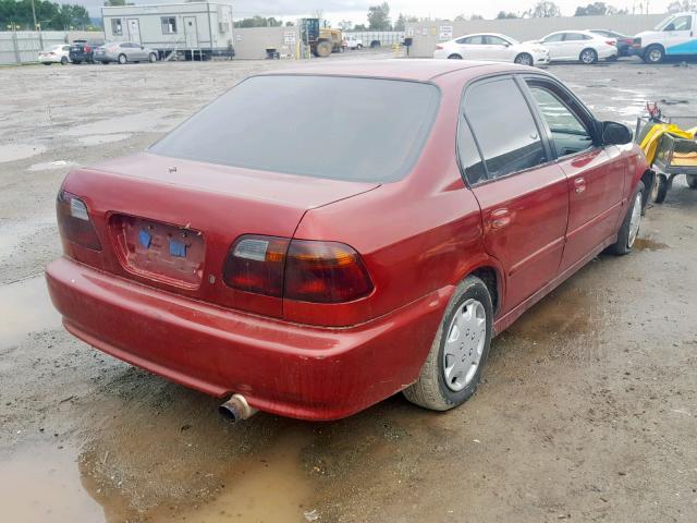 2HGEJ6612YH514138 - 2000 HONDA CIVIC BASE RED photo 4