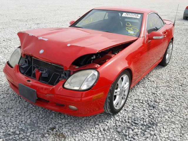 WDBKK65F24F305553 - 2004 MERCEDES-BENZ SLK 320 RED photo 2