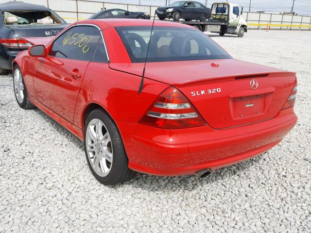 WDBKK65F24F305553 - 2004 MERCEDES-BENZ SLK 320 RED photo 3