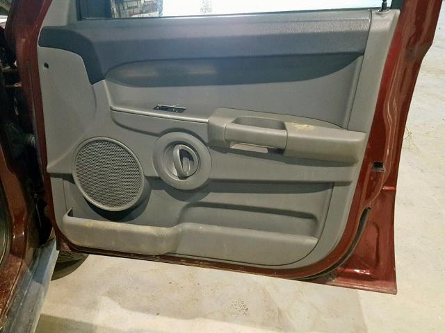 1J8HG48P07C584960 - 2007 JEEP COMMANDER MAROON photo 10