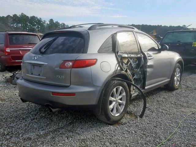 JNRAS08U36X103936 - 2006 INFINITI FX35 SILVER photo 4