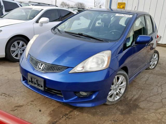 JHMGE8H41AC023145 - 2010 HONDA FIT SPORT BLUE photo 2