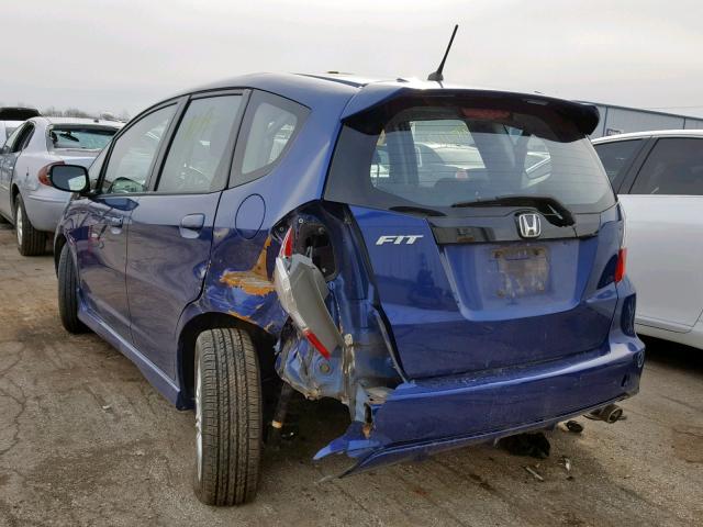 JHMGE8H41AC023145 - 2010 HONDA FIT SPORT BLUE photo 3