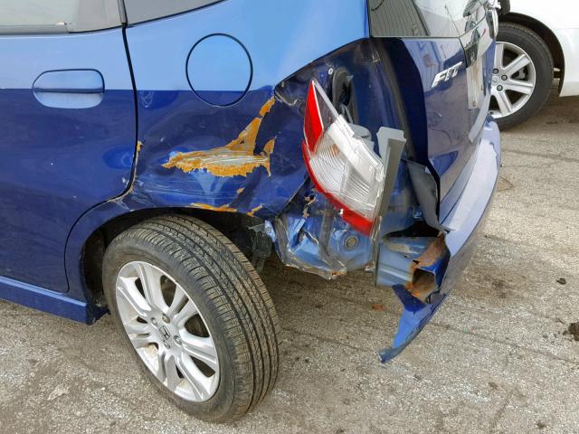 JHMGE8H41AC023145 - 2010 HONDA FIT SPORT BLUE photo 9