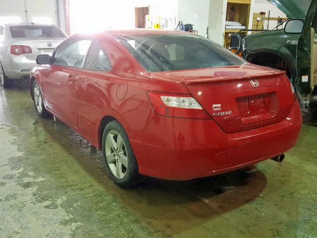 2HGFG12918H533524 - 2008 HONDA CIVIC EXL RED photo 3