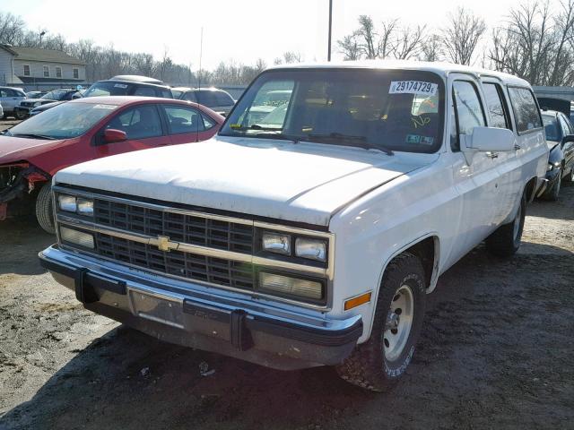 1GNER16K7MF148344 - 1991 CHEVROLET SUBURBAN R WHITE photo 2