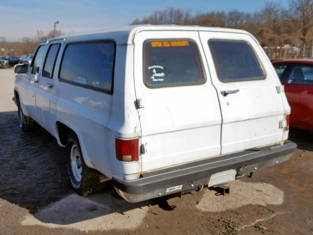 1GNER16K7MF148344 - 1991 CHEVROLET SUBURBAN R WHITE photo 3