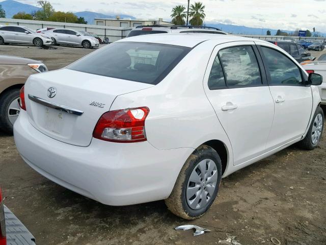 JTDBT4K36C1416907 - 2012 TOYOTA YARIS WHITE photo 4