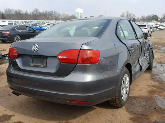 3VW2K7AJ3BM365501 - 2011 VOLKSWAGEN JETTA BASE Գրաֆիտ լուսանկար 4
