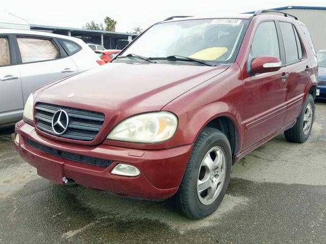 4JGAB57E94A498384 - 2004 MERCEDES-BENZ ML 350 RED photo 2