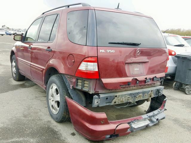 4JGAB57E94A498384 - 2004 MERCEDES-BENZ ML 350 RED photo 3