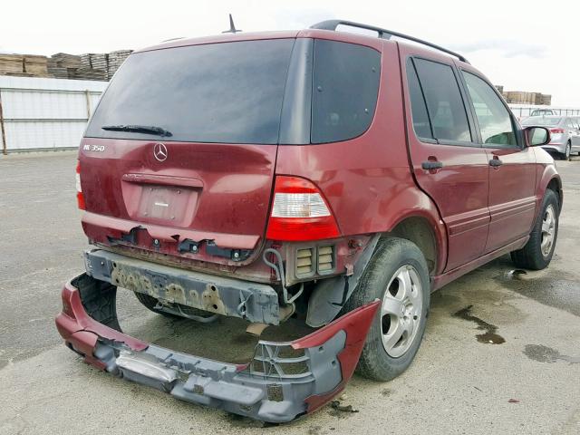 4JGAB57E94A498384 - 2004 MERCEDES-BENZ ML 350 RED photo 4