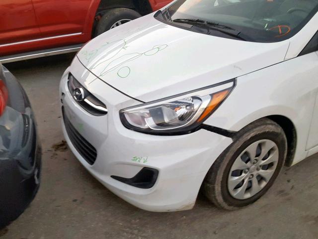 KMHCT4AE4GU139343 - 2016 HYUNDAI ACCENT SE WHITE photo 9