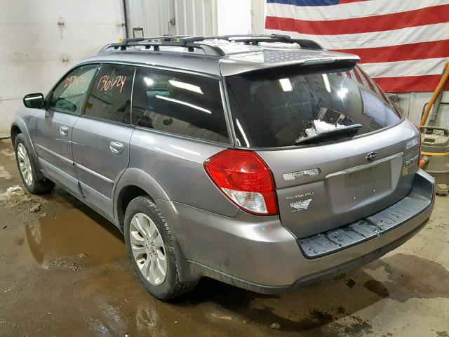 4S4BP66C097338345 - 2009 SUBARU OUTBACK BLUE photo 3