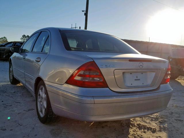 WDBRF61J21F113669 - 2001 MERCEDES-BENZ C 240 SILVER photo 3