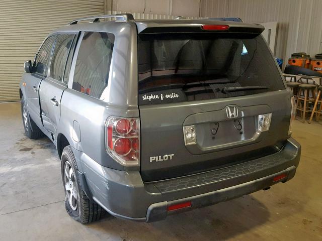 5FNYF28338B027105 - 2008 HONDA PILOT SE GRAY photo 3