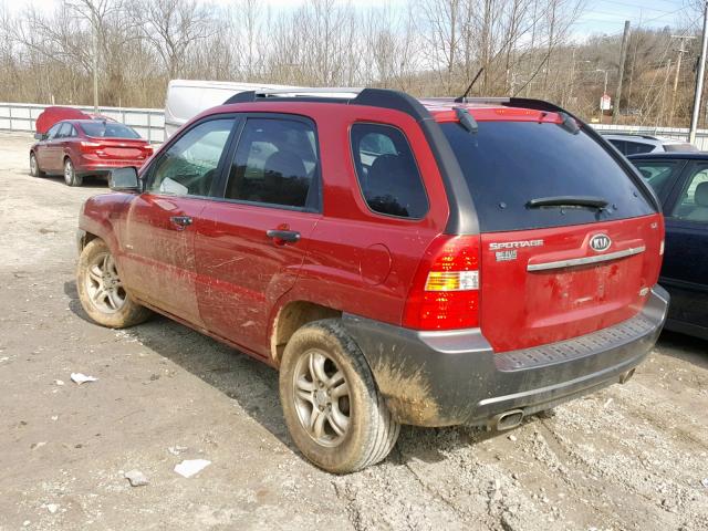 KNDJE723477429942 - 2007 KIA SPORTAGE E RED photo 3