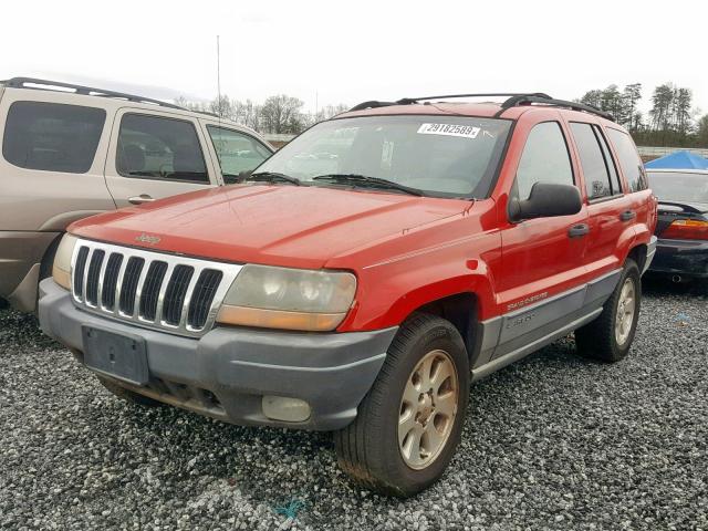 1J4GW48N91C580590 - 2001 JEEP GRAND CHER RED photo 2