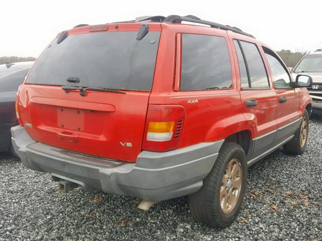 1J4GW48N91C580590 - 2001 JEEP GRAND CHER RED photo 4