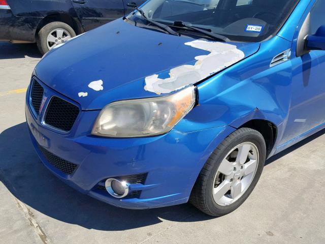 KL2TD66E69B640080 - 2009 PONTIAC G3 BLUE photo 9