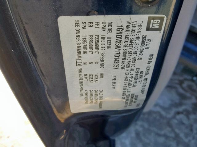 1GNDV23W17D142057 - 2007 CHEVROLET UPLANDER L 蓝色 照片 10