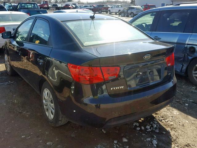 KNAFU4A21A5869231 - 2010 KIA FORTE EX BLACK photo 3