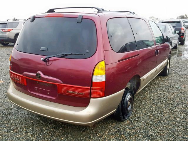 4M2XV11T7XDJ39781 - 1999 MERCURY VILLAGER MAROON photo 4