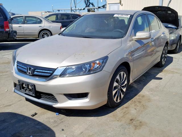 1HGCR6F3XEA007239 - 2014 HONDA ACCORD HYB BEIGE photo 2