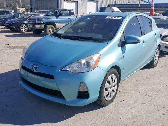 JTDKDTB39C1008439 - 2012 TOYOTA PRIUS C BLUE photo 2