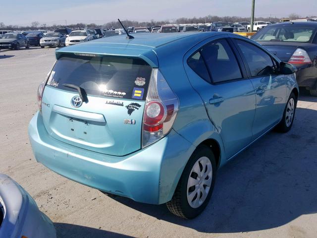 JTDKDTB39C1008439 - 2012 TOYOTA PRIUS C BLUE photo 4