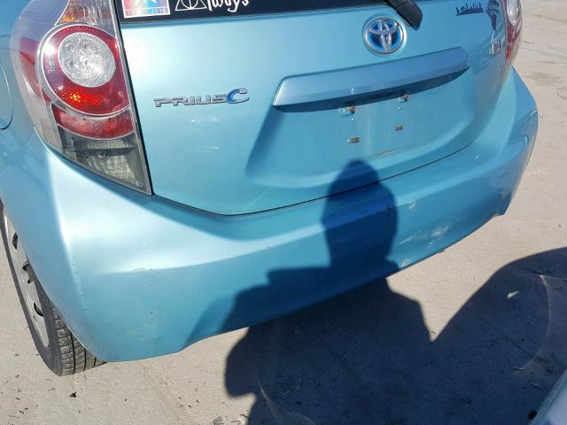 JTDKDTB39C1008439 - 2012 TOYOTA PRIUS C BLUE photo 9