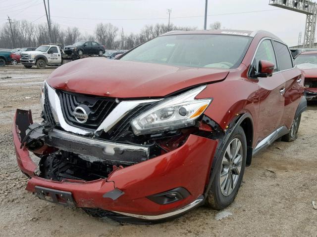 5N1AZ2MH8GN109935 - 2016 NISSAN MURANO S/S RED photo 2