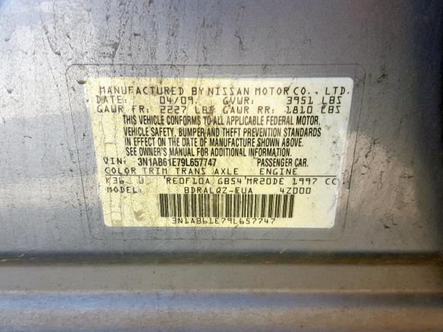 3N1AB61E79L657747 - 2009 NISSAN SENTRA 2.0 TAN photo 10