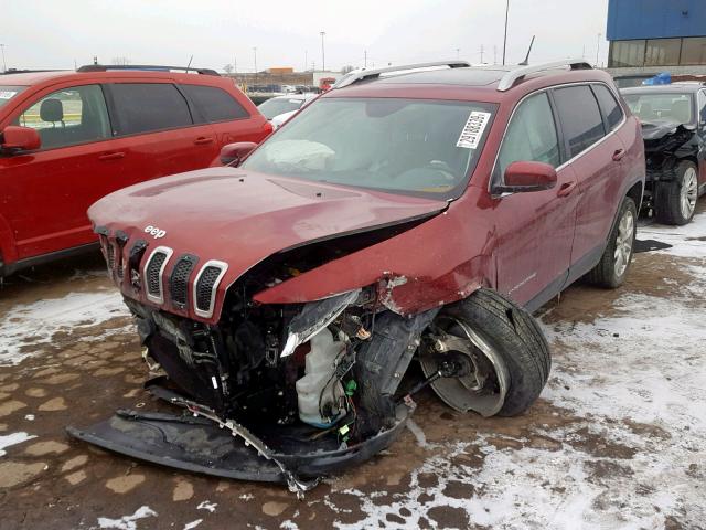 1C4PJLDS6EW159585 - 2014 JEEP CHEROKEE L MAROON photo 2