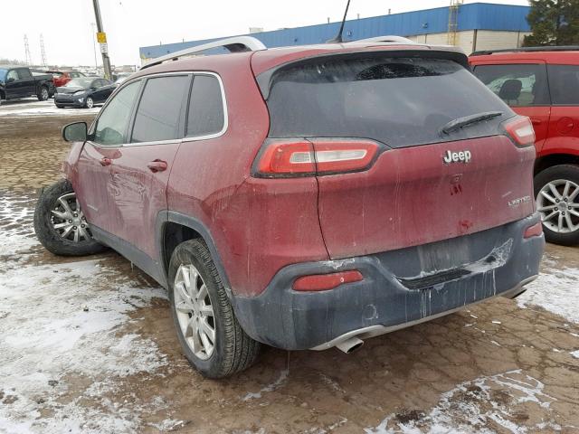 1C4PJLDS6EW159585 - 2014 JEEP CHEROKEE L MAROON photo 3