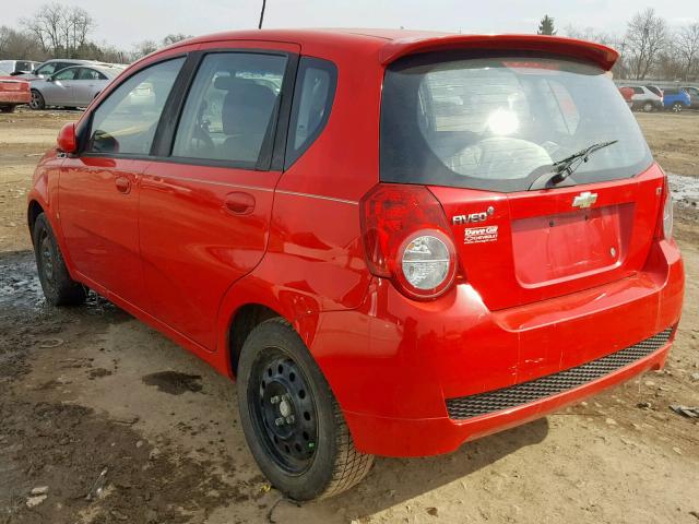 KL1TD66E49B610791 - 2009 CHEVROLET AVEO LS RED photo 3