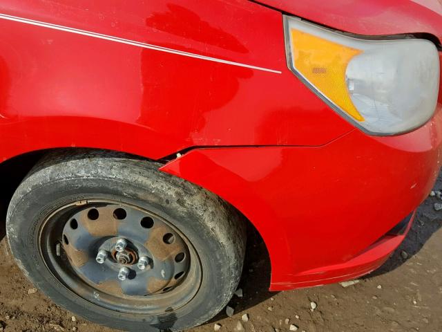 KL1TD66E49B610791 - 2009 CHEVROLET AVEO LS RED photo 9