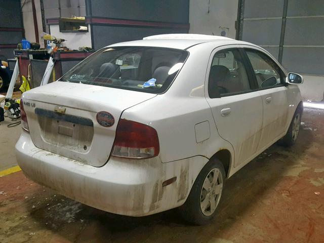 KL1TD56626B650379 - 2006 CHEVROLET AVEO BASE Ақ фото 4