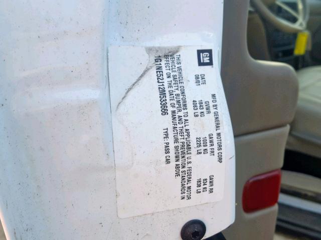 1G1NE52J12M533666 - 2002 CHEVROLET MALIBU LS WHITE photo 10