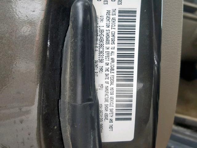 1J8HG48K86C363190 - 2006 JEEP COMMANDER BROWN photo 10