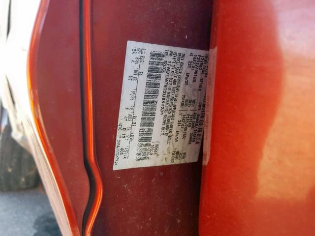 1FMZU67E22UB94280 - 2002 FORD EXPLORER S MAROON photo 10