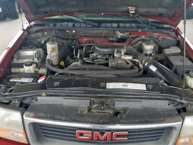 1GKCS13W112176451 - 2001 GMC JIMMY MAROON photo 7