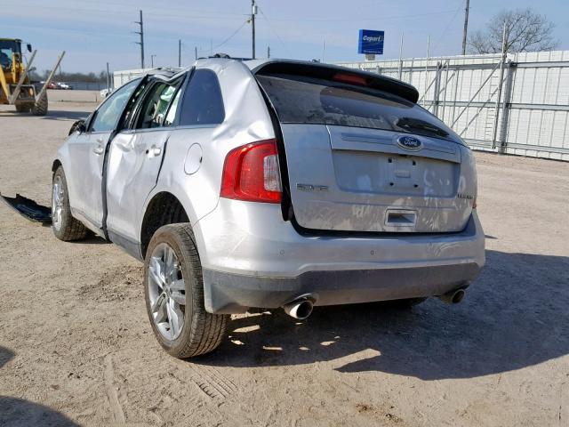 2FMDK3KC6CBA20109 - 2012 FORD EDGE LIMIT SILVER photo 3