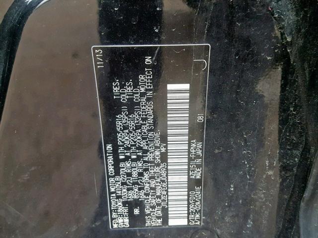 JTLZE4FE6EJ048935 - 2014 TOYOTA SCION XB 黑色 照片 10