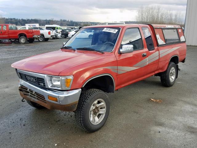 JT4VN13G0L0015771 - 1990 TOYOTA PICKUP 1/2 RED photo 2