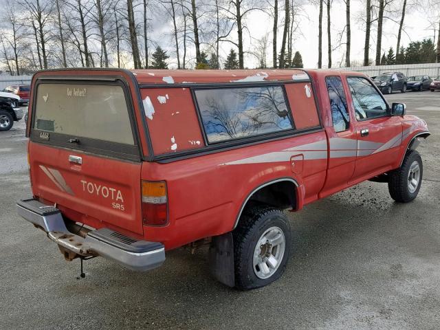 JT4VN13G0L0015771 - 1990 TOYOTA PICKUP 1/2 RED photo 4