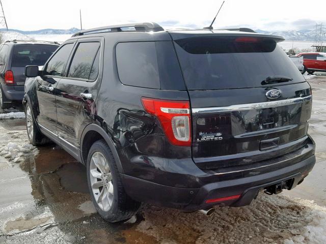 1FM5K8F82DGB43455 - 2013 FORD EXPLORER L BLACK photo 3